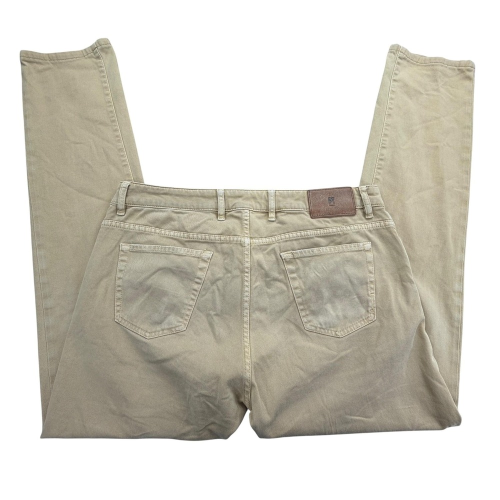 PT Torino Jazz Jeans Mens 38x33 Beige Slim Tapered Stretch Denim Casual Pants